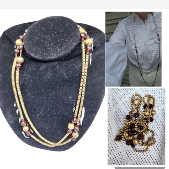 Vintage Glass bead‎  station necklace - Picture 16 of 16